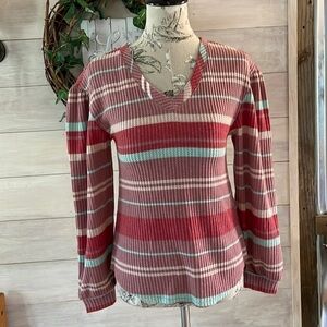 🆕 wonderly striped purple pink top XS
